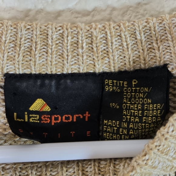 Vintage LizSport Diamonds Crewneck Pullon Long Sleeve Sweater Women’s Petite P - Picture 9 of 9